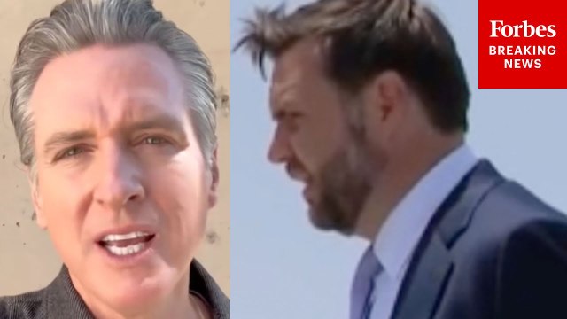 Gavin Newsom Issues 'Message For JD Vance' As Vice President Visits Los Angeles, California