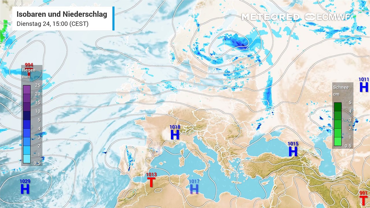 Ein kleines, aber intensives Unwettertief zieht von Mittwoch bis Donnerstag nach Deutschland