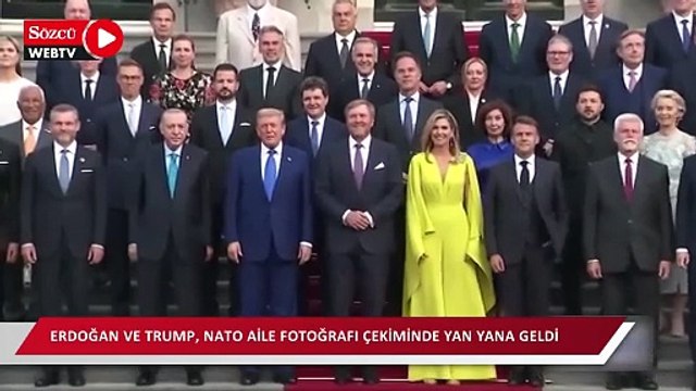 Erdoğan ve Trump, NATO aile fotoğrafı çekiminde yan yana geldi