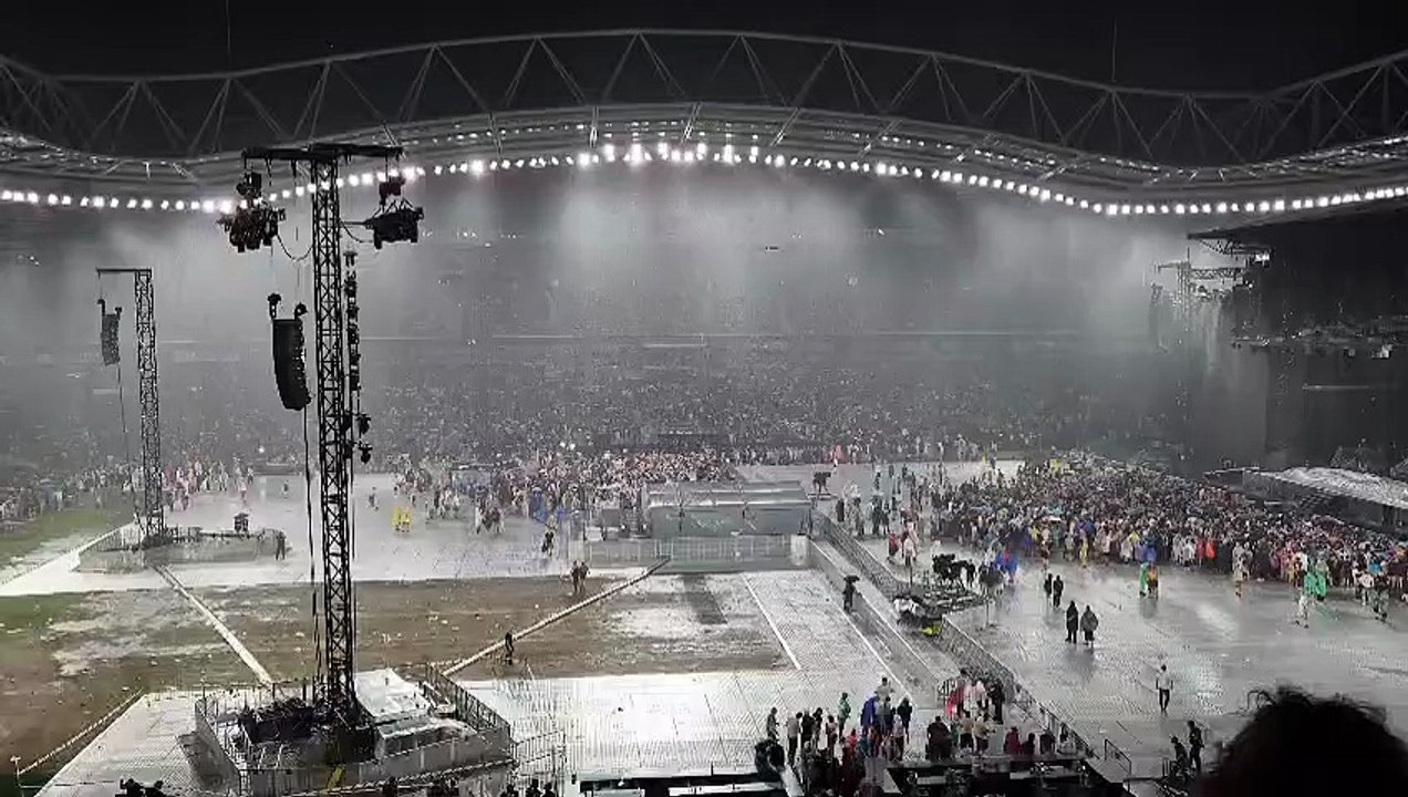 Tormenta en el concierto de Bruce Springsteen