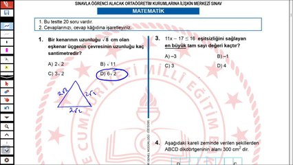 LGS 2025  MATEMATİK 3. SORU #lgs2025