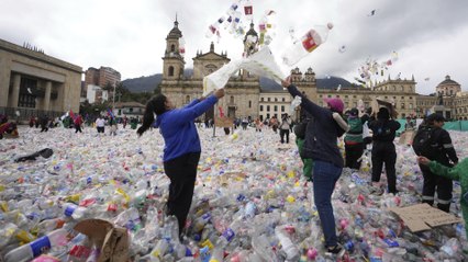 Protesta de recicladores en Bogotá