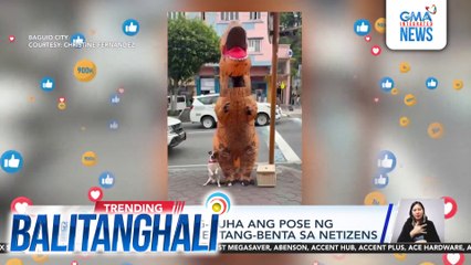Aso na kuhang-kuha ang pose ng dino mascot, bentang-benta sa netizens | Balitanghali