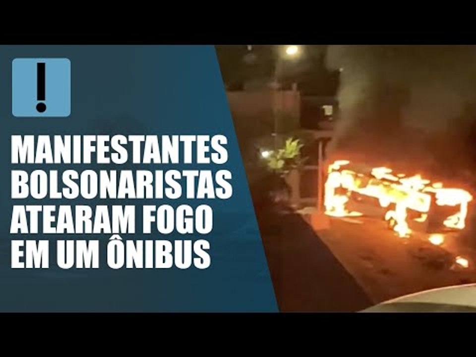 Urgente: Em protesto contra prisão de indígena, manifestantes incendeiam ônibus