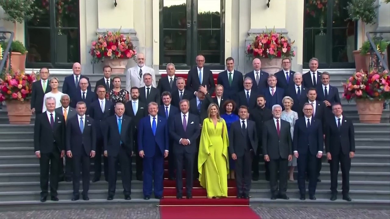 Leaders of NATO countries pose for family photo in The Hague