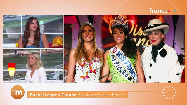 L'ancienne Miss France Rachel Legrain-Trapani a révélé avoir fugué peu après le début de son règne lors de son passage dans l'émission Télématin sur France 2. Crédit : Télématin/France 2