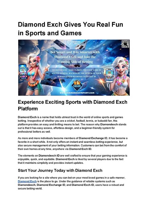 Diamond Exch is Your Trusted Partner for Diamond Exchange ID
