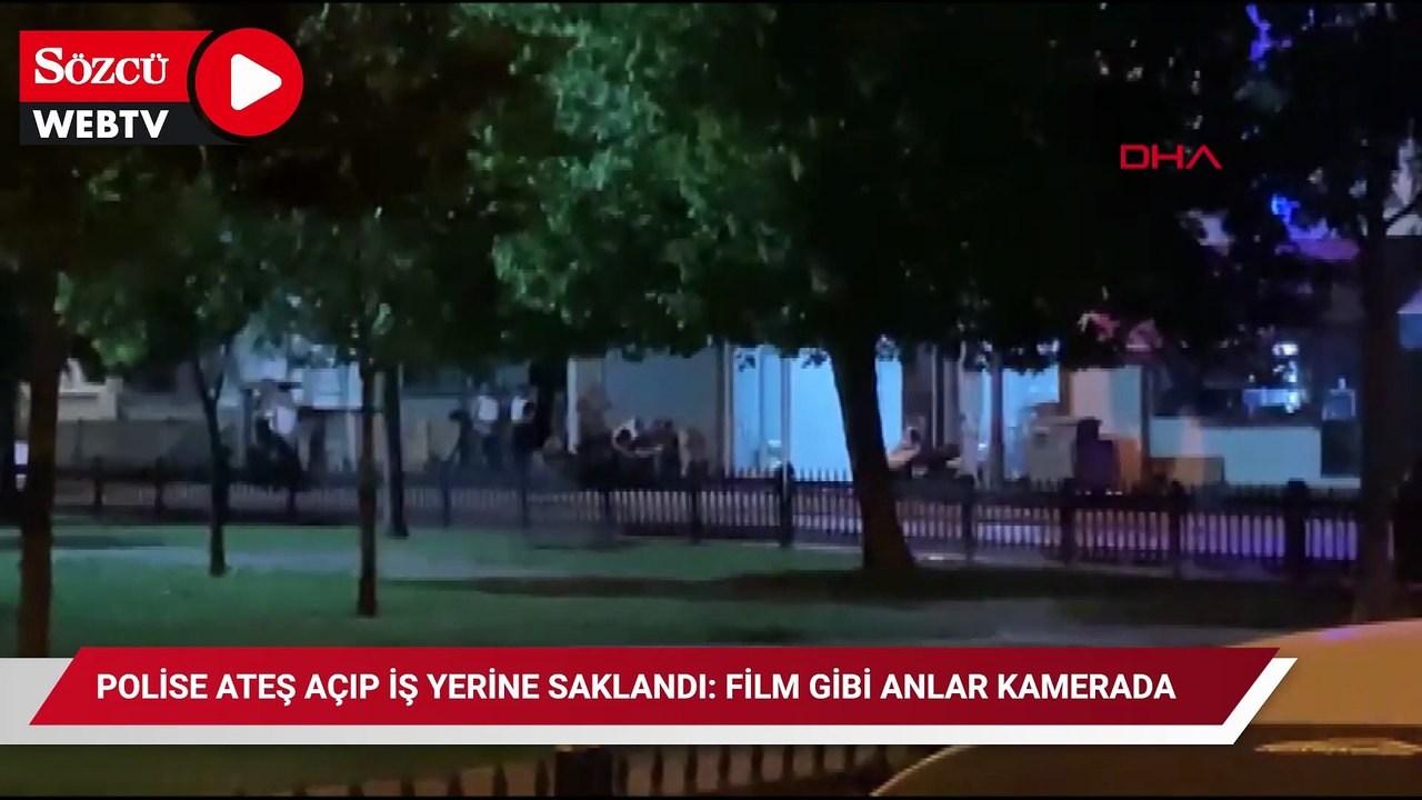 Polise ateş açıp iş yerine saklandı: Film gibi anlar kamerada
