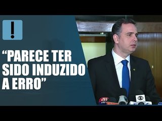 Presidente do Senado defende o governador afastado Ibaneis Rocha
