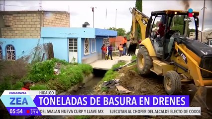 Sillón obstruye el paso del caudal en Mineral de la Reforma, Hidalgo