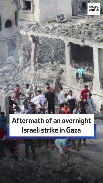 Aftermath of an overnight Israeli strike in Gaza