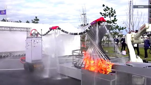 Introducing the Water-Spewing Robot Being Developed in Japan Being Used To Fight Fires