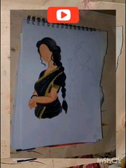 Elegance saree, girl drawing easy, girl drawing wear saree