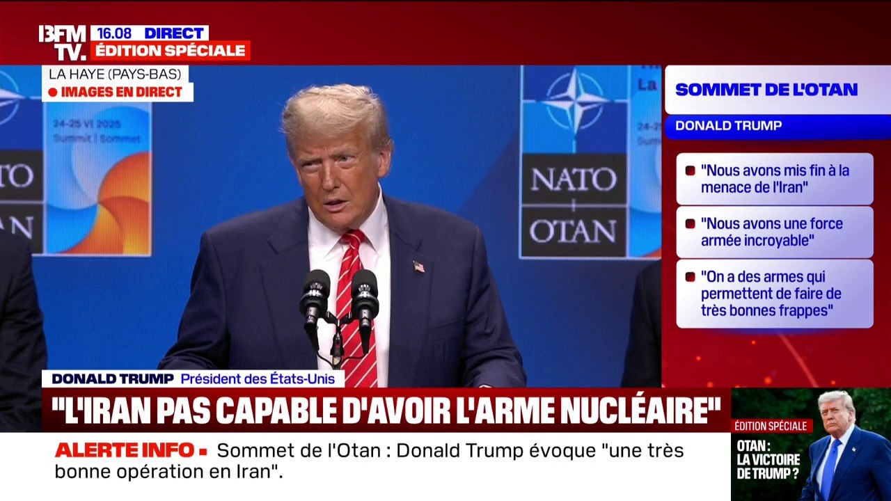 "Elles ont permis de mettre fin à la guerre": Donald Trump répond "aux fakes news" sur l'efficacité des frappes américaines sur les sites nucléaires iraniens