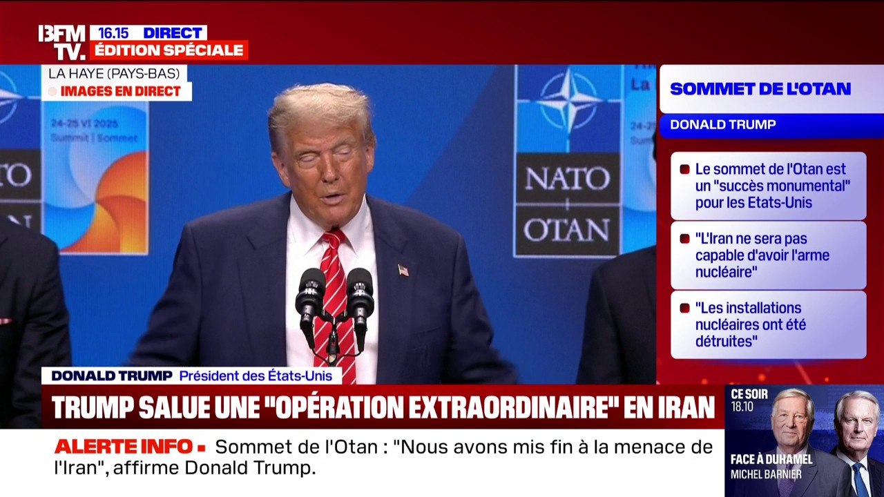 Iran/Israël: "La guerre peut recommencer", estime Donald Trump au sommet de l'OTAN