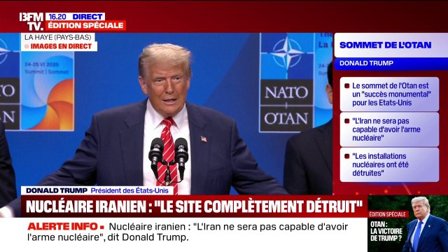 Ils n'ont rien pu déplacer : Donald Trump répond à l'Iran qui affirme avoir pu déplacer son matériel nucléaire avant les frappes américaines
