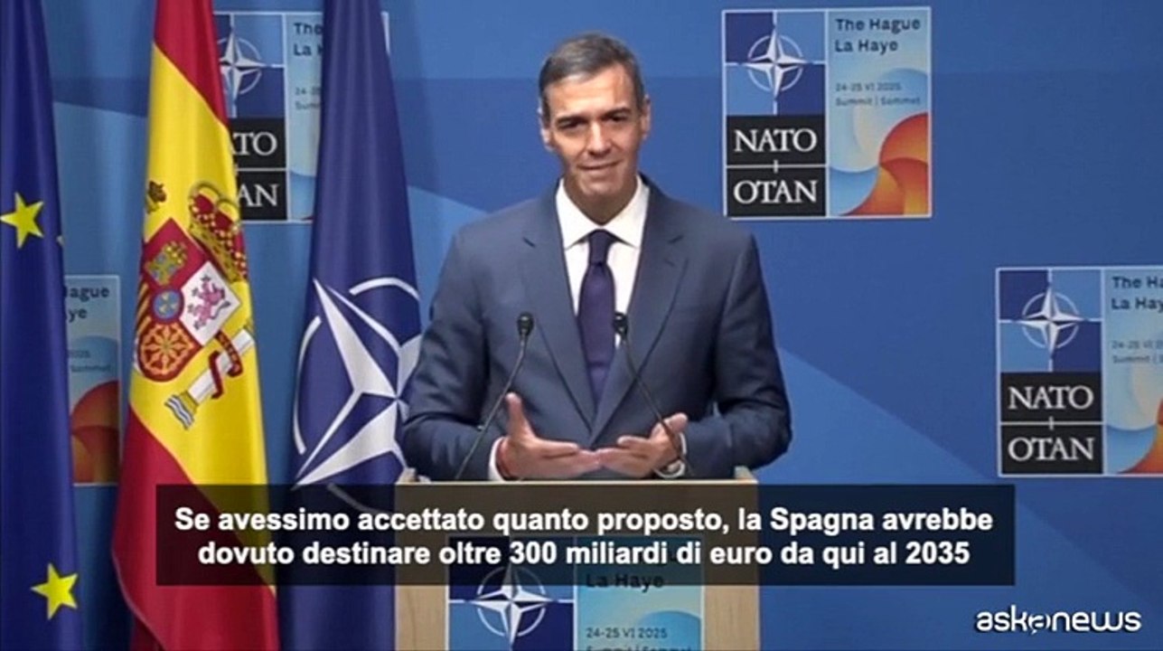 Sanchez: "Per la Spagna 5% del Pil in difesa sarebbe errore assoluto"