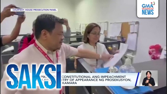Sertipikasyong constitutional ang Impeachment Complaint at Entry of Appearance ng prosekusyon, isinumite na ng Kamara | Saksi