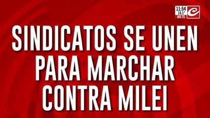 Sindicatos y organizaciones sociales se unen para marchar contra Milei