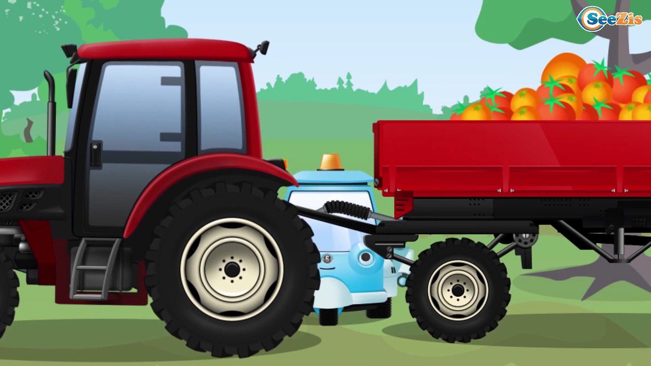 Czerwony Traktor i przyjaciele samochody _ Maszyny Budowlane _ Bajki dla dzieci po polsku