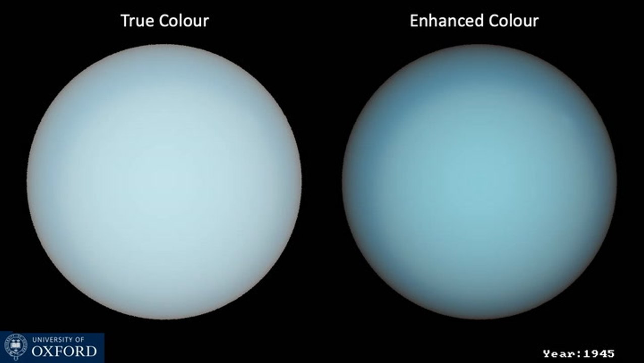 See Uranus' Seasonal Changes In Color - 168-Year Animated Time-Lapse