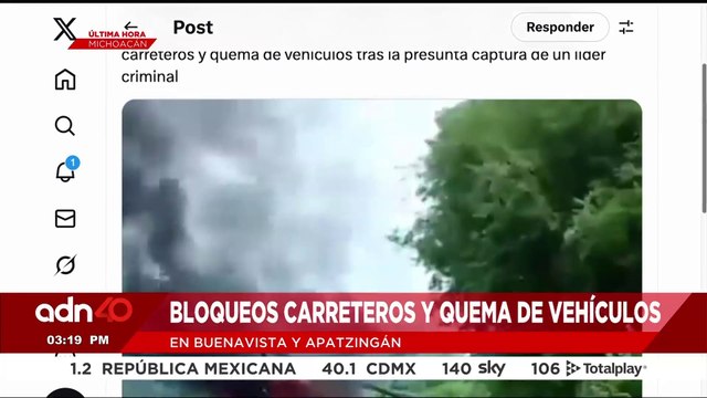 🚨¡Última Hora! Reportan bloqueos carreteros y quema de vehículos en Michoacán