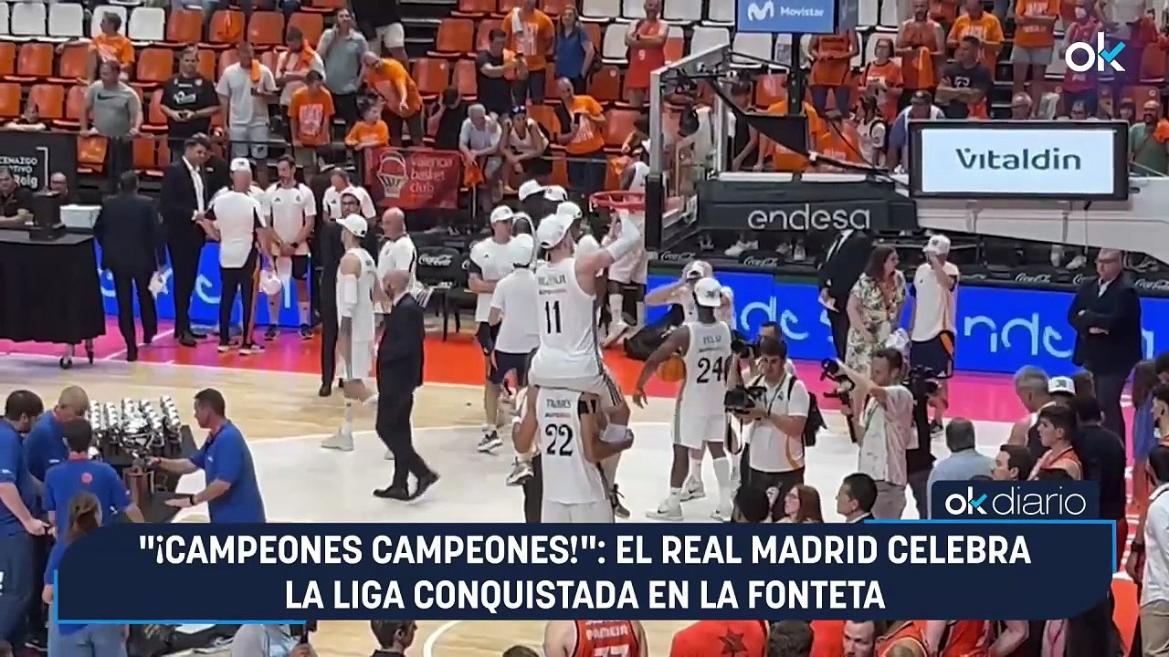 “¡Campeones campeones!”: el Real Madrid celebra la Liga conquistada en la Fonteta