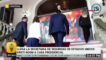 Llega la secretaria de seguridad de EE. UU. Kristi Noem a casa presidencial