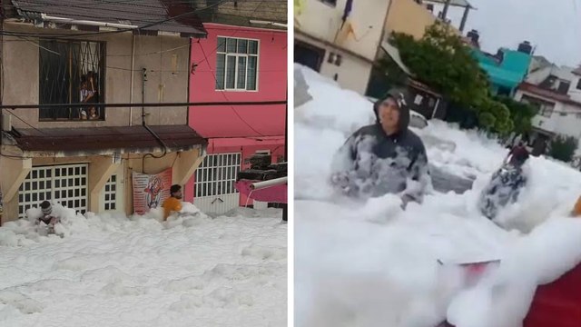Naucalpan: Vecinos de la presa Los Cuartos nada en espuma de aguas negras y presentan reacción