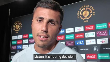 'Not my decision' - Rodri asked about comments on congested schedule