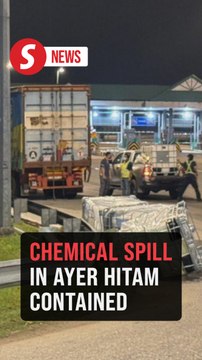 Hazmat team contains chemical spill near Ayer Hitam toll plaza