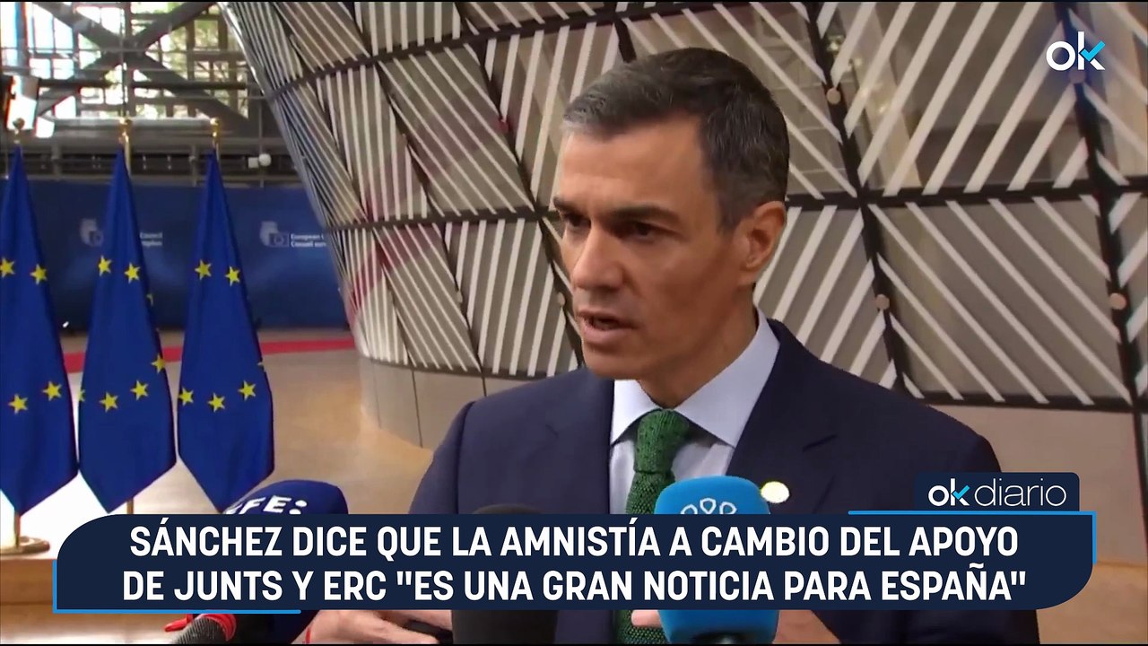 Sánchez dice que la amnistía a cambio del apoyo de Junts y ERC "es una ...