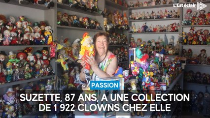 Elle collectionne les clowns et en a 1922 chez elle, à Châtres, dans l'Aube