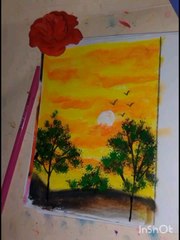 Nature drawing easy and beautifull with oil pastel ।। drawing , painting,art,