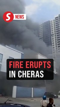 Thick smoke as factory fire erupts in Cheras