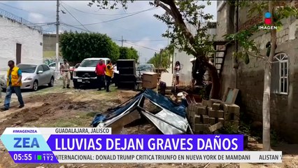 Lluvias dejan graves daños al sur de Guadalajara, Jalisco