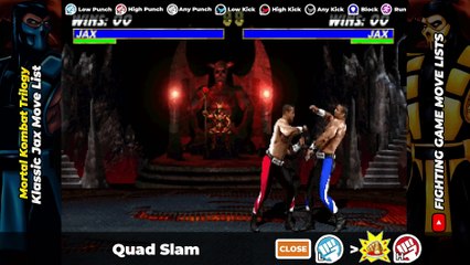 KLASSIC JAX MOVE LIST - Mortal Kombat Trilogy (MKT)