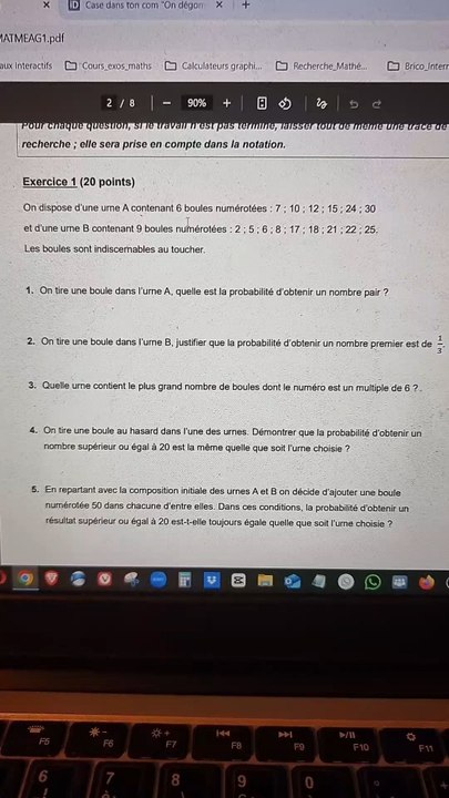 Correction Exercice 1 Brevet 2025 Métropole sur les probabilités.#brevetmaths #brevet2025 #brevet #proba #probabilité