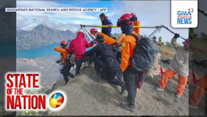 Labi ng turistang nahulog habang nagha-hike sa Mount Rinjani, narekober na | SONA