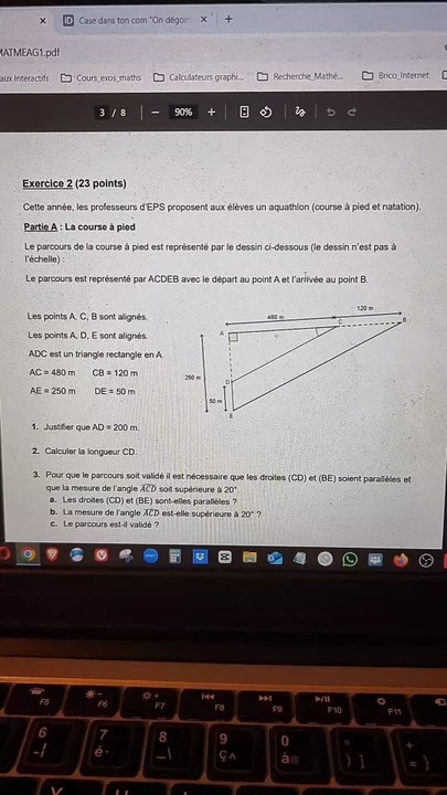 Correction Exercice 2 Brevet 2025 Métropole sur la Géométrie et Statistiques.#brevetmaths #brevet2025 #brevet #geometrie #pythagore #thales #statistiques