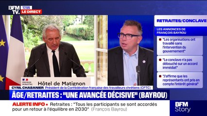 Conclave des retraites: "On ne s'est pas accordés sur le fait qu'on ne revenait pas sur les 64 ans", précise Cyril Chabanier (CFTC)