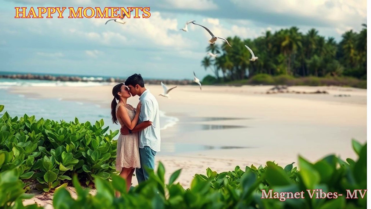 Happy Moments│Couple Loving at a Sandy Beach│Beach Love│Enjoy Happy Music with nice Beach