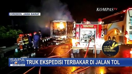 Truk Ekspedisi Terbakar di Jalan Tol Kanci-Pejagan, Seluruh Paket Hangus
