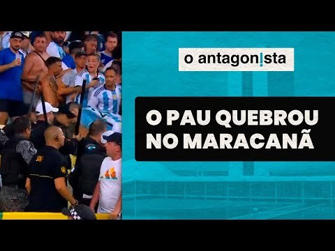 Veja imagens do início da confusão no jogo entre Brasil e Argentina no Maracanã