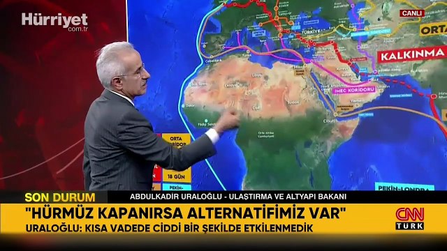 Ulaştırma ve Altyapı Bakanı Abdulkadir Uraloğlu: Hürmüz kapanırsa alternatifimiz var