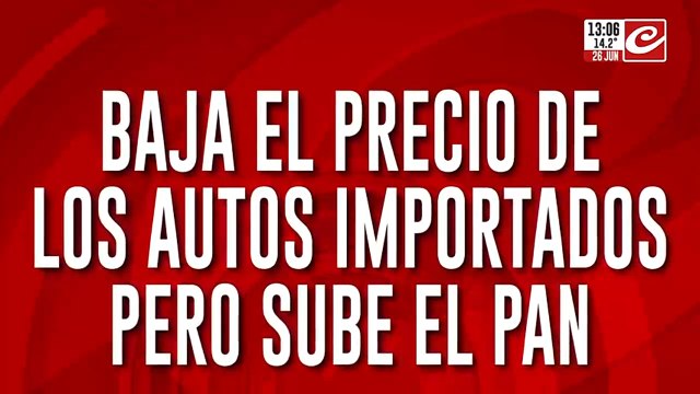 Baja el precio de los autos importados pero sube el pan