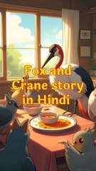 fox 🦊 and crane story in Hindi