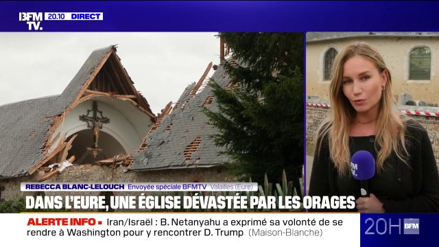 Orages violents: dans l'Eure, en Normandie, une église a été totalement dévastée