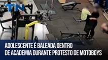 Adolescente é baleada dentro de academia durante protesto de motoboys
