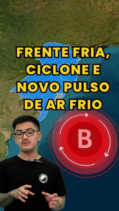 Frente fria, ciclone e novo pulso de ar frio